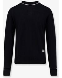 Dolce & Gabbana - Virgin Wool Sweater With Embroidered Dg Logo - Lyst