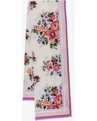 Dolce & Gabbana - Cotton Beach Wrap With Floral Print - Lyst