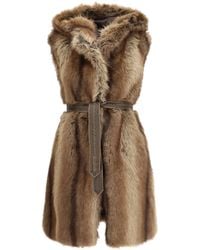 Pinko - Galearis Faux Fur Hooded Vest - Lyst