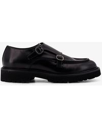 Doucal's - Double Buckle Leather Shoe - Lyst