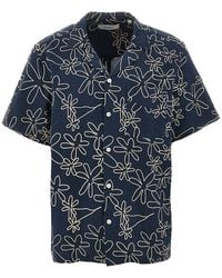 Forét - Flowers Embroidery Cotton-Blend Shirt - Lyst