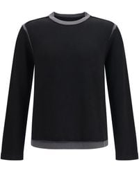 MM6 by Maison Margiela - Wool Crew-Neck Sweater-Dark - Lyst