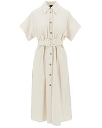 Pinko - Cotton Midi Shirt Dress - Lyst
