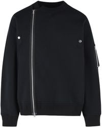Sacai - Minimalist Cotton Blend Sweatshirt - Lyst