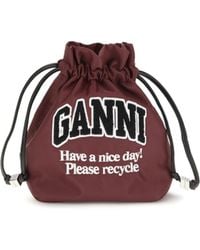 Ganni - Nylon Pouch Windsor Wine - Lyst