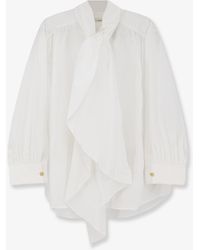 LAMRONS - Shirt With Knot Detail Cotton - Lyst