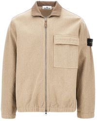 Stone Island - Wool-Blend Full-Zip Overshirt - Lyst