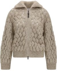 Brunello Cucinelli - Mohair And Wool Blend Cardigan - Lyst