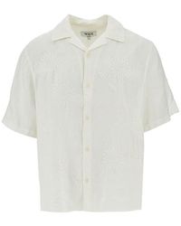 Wax London - 'Didcot' Embroidered Flowers Linen Shirt - Lyst