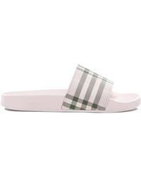 Burberry - Check Sandals - Lyst