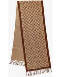 Gucci - Wool Scarf With Gg Motif - Lyst