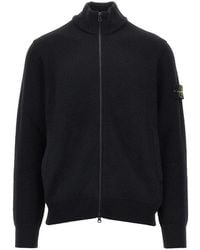 Stone Island - Virgin Wool Full-Zip Cardigan - Lyst