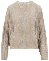 Emporio Armani - Jacquard Cotton-Blend Sweater - Lyst
