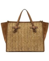 Gianni Chiarini - Marcella Suede & Straw Shoulder Bag - Lyst