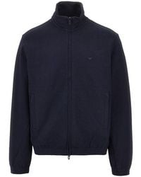 Emporio Armani - Piquet Jersey Full-Zip Sweatshirt - Lyst