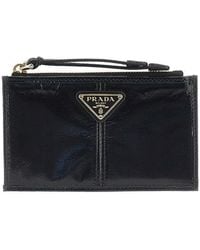 Prada - Soft Lux Leather Cardholder Pouch - Lyst