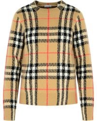 Burberry - 'Constance Check' Cashmere And Wool Sweater - Lyst