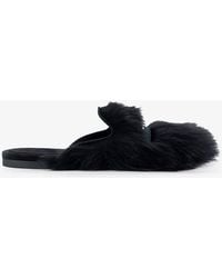 Dolce & Gabbana - Dolce & Gabbana Sheepskin And Suede Sandals - Lyst