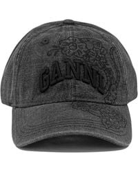 Ganni - Denim Baseball Cap - Lyst