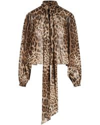 Dolce & Gabbana - Dolce & Gabbana Leopard Print Silk Shirt - Lyst