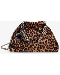 Stella McCartney - Falabella Mini Leopard Print Velvet Crossbody Bag - Lyst