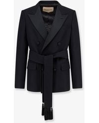 Valentino - Virgin Wool Blazer With Belt - Lyst