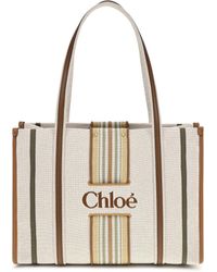 Chloé - Chloé Woody Loop Canvas Tote Bag - Lyst