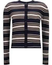 Max Mara - Striped Silk And Wool Cardigan - Lyst
