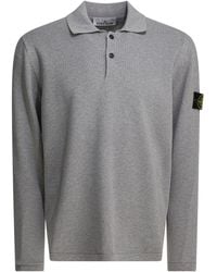 Stone Island - Cotton Long Sleeves Polo Shirt - Lyst
