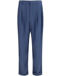 Saint Laurent - Tailored Pants With Habutai Silk Belt - Lyst