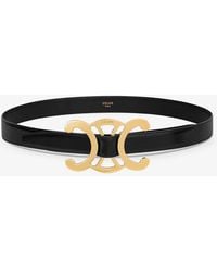 Celine - Leather Belt With Triomphe Logo - Lyst