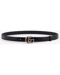 Gucci - Leather Belt With All-Over Gg Logo - Lyst