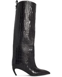 The Attico - 'Lea 65' Dark Leather Boots - Lyst