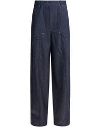 Max Mara - Denim-Effect Wool Pants - Lyst