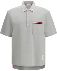 Thom Browne - Short-Sleeve Polo With Chest Pocket - Lyst