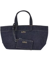 A.P.C. - Denim Small 'Le Drummer Toile' Bag - Lyst
