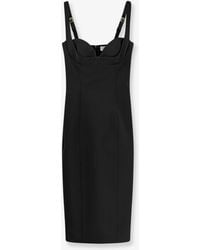 Elisabetta Franchi - Fitted Stretch Midi Dress - Lyst