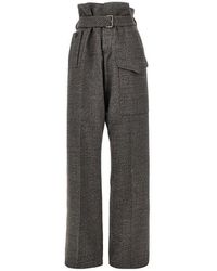 Etro - Check Wool Pants With Belt - Lyst