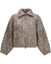 Brunello Cucinelli - Zip Cardigan Mohair - Lyst
