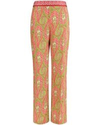 Etro - Bootcut Pants With Placed Paisley Foliage Print - Lyst