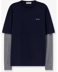 Miu Miu - Blend Of Virgin Wool, Cashmere And Silk Sweater - Lyst