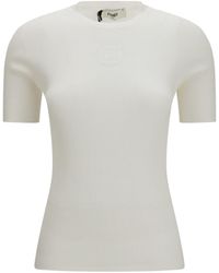 Fendi - Short-Sleeve Cotton Sweater - Lyst