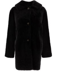 B&amp;W - B&W Reversible Shearling Coat - Lyst