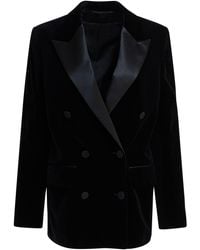 Golden Goose - Velvet And Satin Double-breasted Blazer - Lyst
