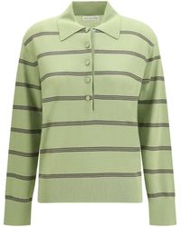Dries Van Noten - Merino Wool Striped Polo Sweater - Lyst