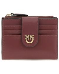 Pinko - Leather Wallet With Logo Ribes Intenso-Antique - Lyst
