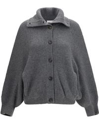 Brunello Cucinelli - High Neck Cashmere Cardigan - Lyst