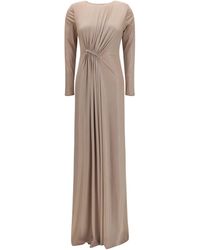 Nissa - Long Chiffon Dress - Lyst