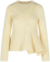 Sacai - Ivory Wool Sweater - Lyst