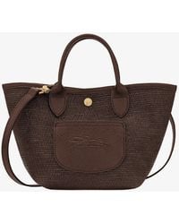 Longchamp - Longchamp Le Panier Pliage Xs Raffia Leather - Lyst